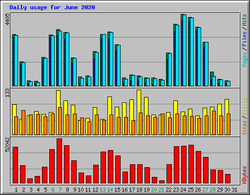 Daily usage for June 2020