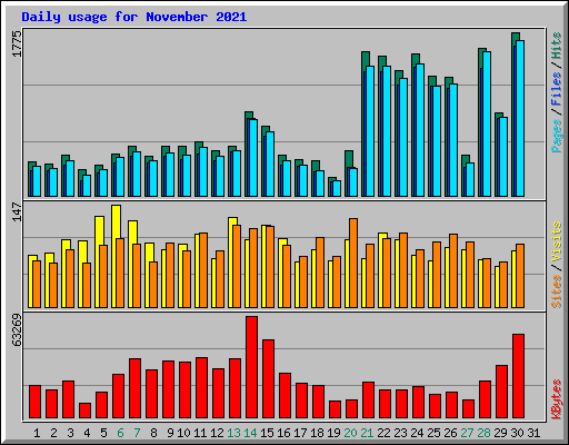 Daily usage for November 2021