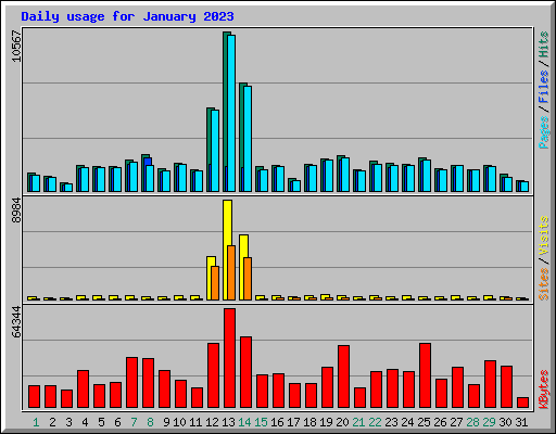 Daily usage for January 2023