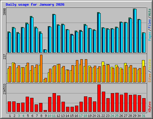 Daily usage for January 2026