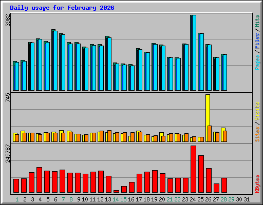 Daily usage for February 2026