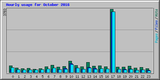 Hourly usage for October 2016