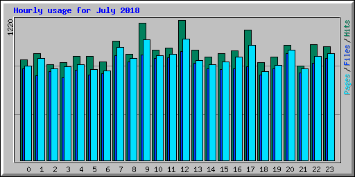 Hourly usage for July 2018