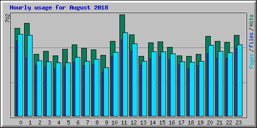 Hourly usage for August 2018