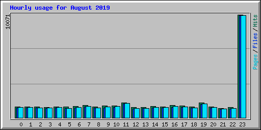 Hourly usage for August 2019
