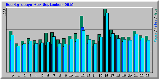 Hourly usage for September 2019