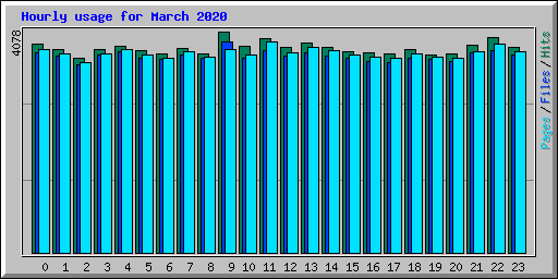 Hourly usage for March 2020