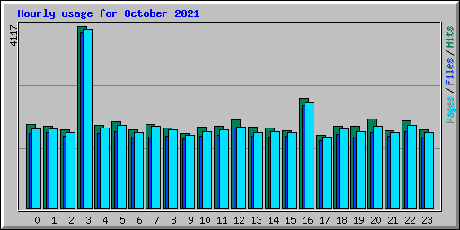 Hourly usage for October 2021