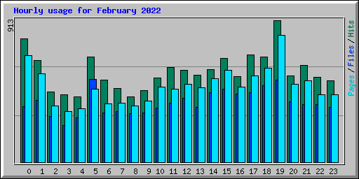 Hourly usage for February 2022