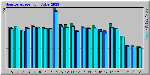 Hourly usage for July 2025