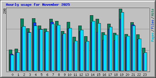 Hourly usage for November 2025