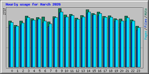 Hourly usage for March 2026